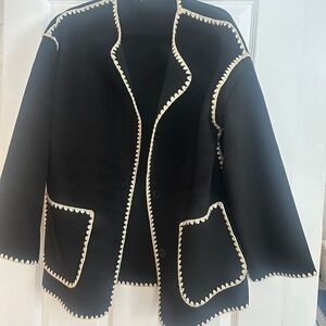 Black Jacket with Cream Trim